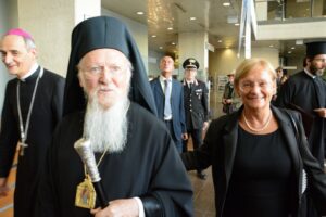 2017-Papa Bartolomeo I patriarca d'Oriente con Simonetta Saliera